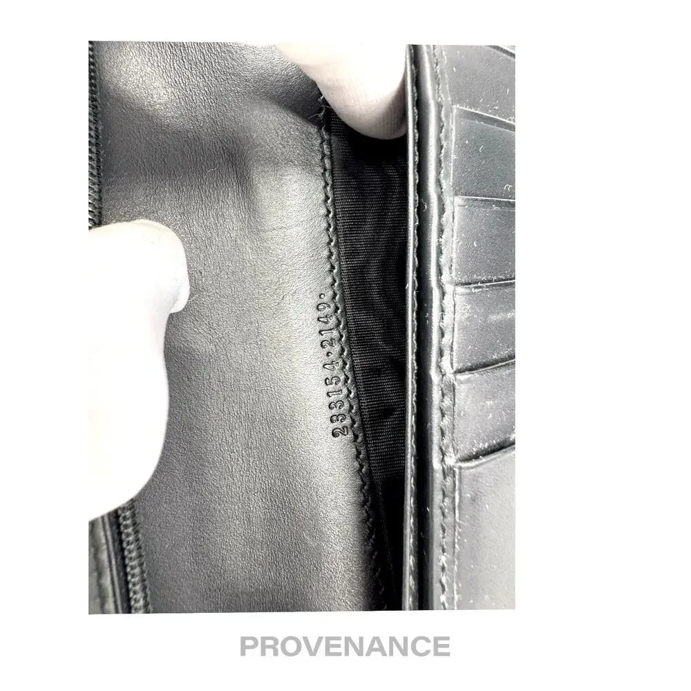 🔴 Gucci Long Wallet - Black Guccissima Leather